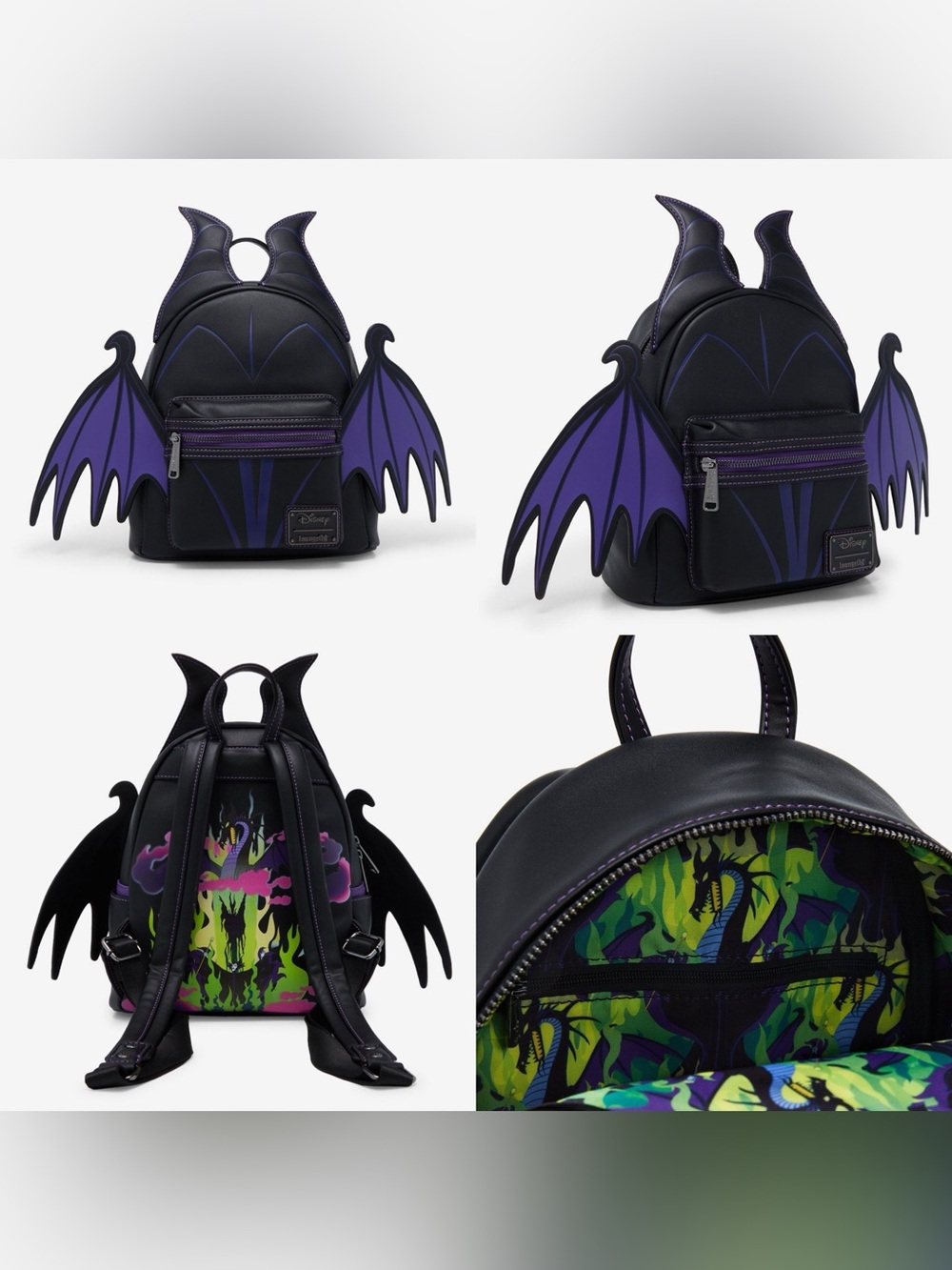 NWOT Loungefly Disney Sleeping Beauty Maleficent Figural Mini Backpack